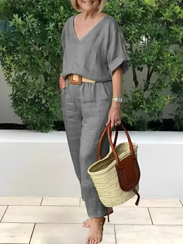 Vicenza Women's Casual Cotton and Linen Set