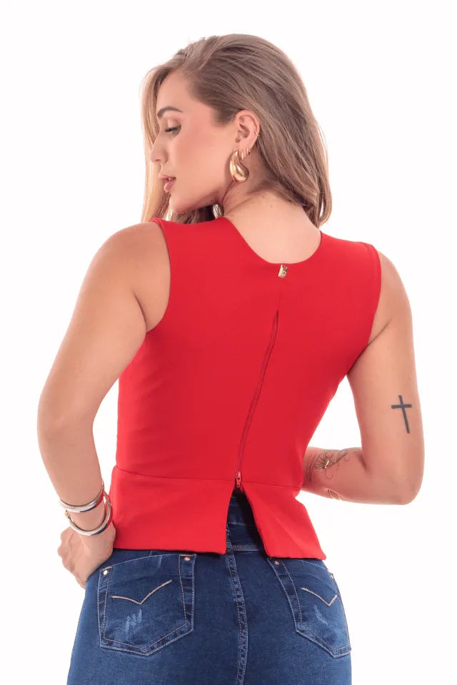 Pulsanti Peplum Blouse