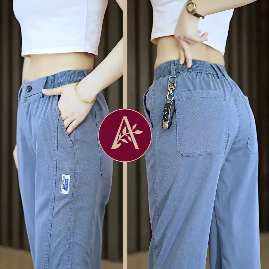 [Pay 2, Get 3] Aurora Women's Ice Silk and Polyester Knit Trousers (Your New Favorite Piece!)