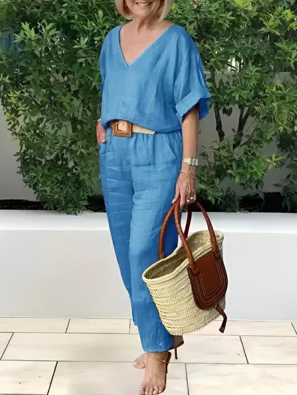 Vicenza Women's Casual Cotton and Linen Set
